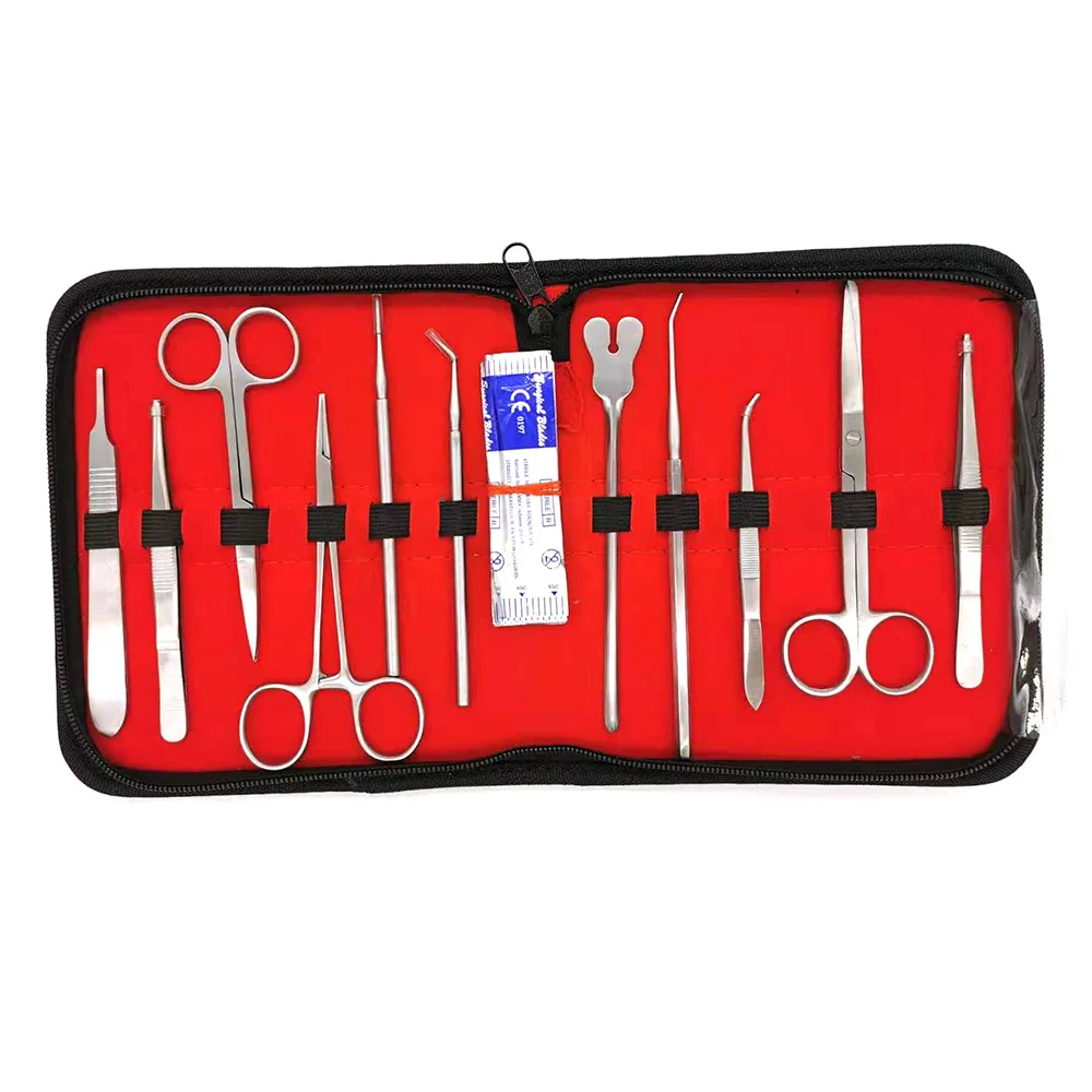 22pcs/set Stainless Steel  Anatomical Operate Practice Teaching Suture Training Kit Scissors Tweezers Experimental Tool