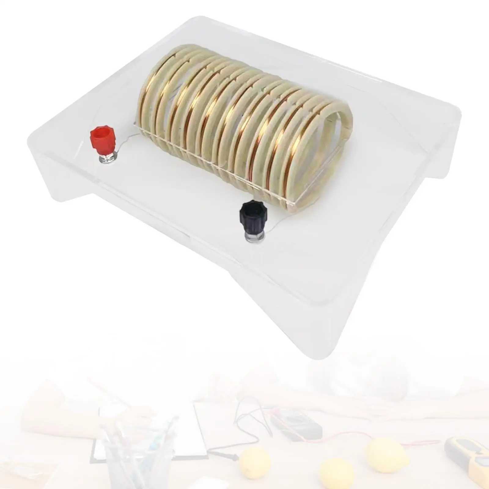 Magnetic Field Demonstrator Physics Model Transparent Base Solenoid Coil Base Electromagnetism Experiment for Classroom Students