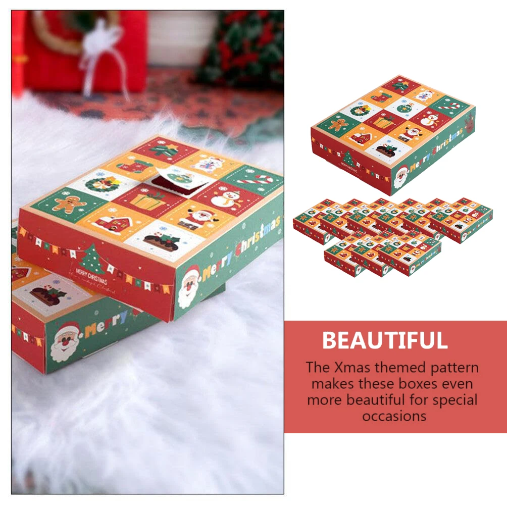 20 Stück Adventskalender-Boxen: Leere Weihnachts-Adventskalender-Boxen, füllen Sie 12 Tage Advent-Countdown-Boxen aus Pappe, Schatzboxen M – Detail 6