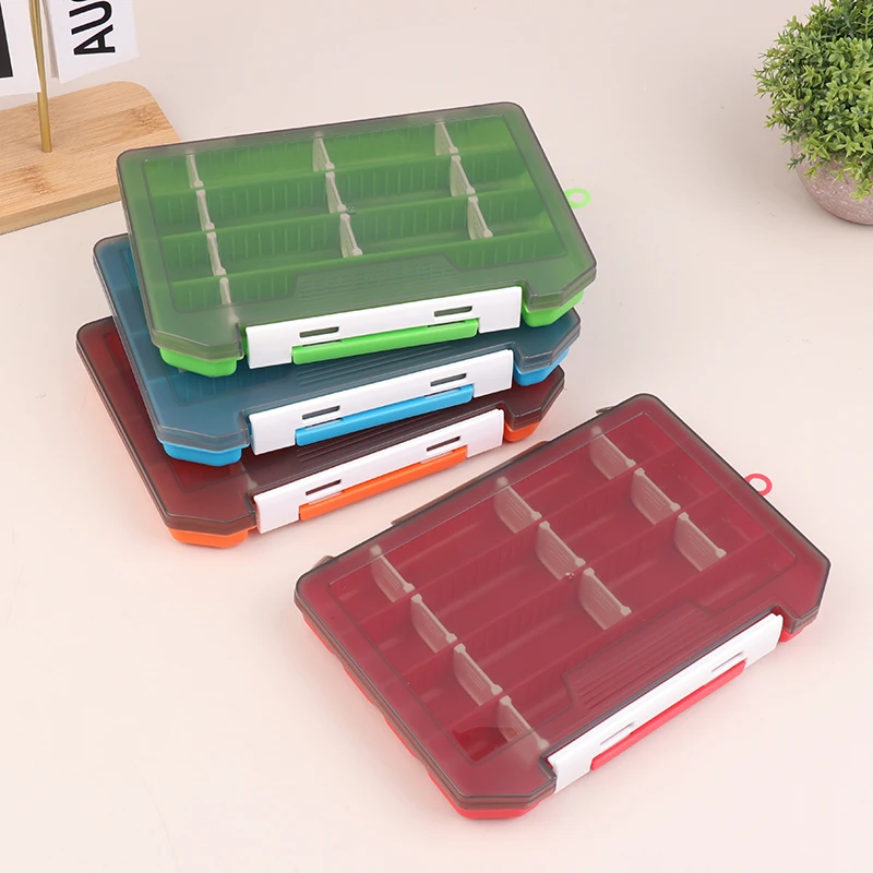 【F】1Pc Plastic Single Layer Lure Box Portable Fishing Gear Box Fake Bait Soft Bait Box Storage Box Tool Box Supplies Accessories