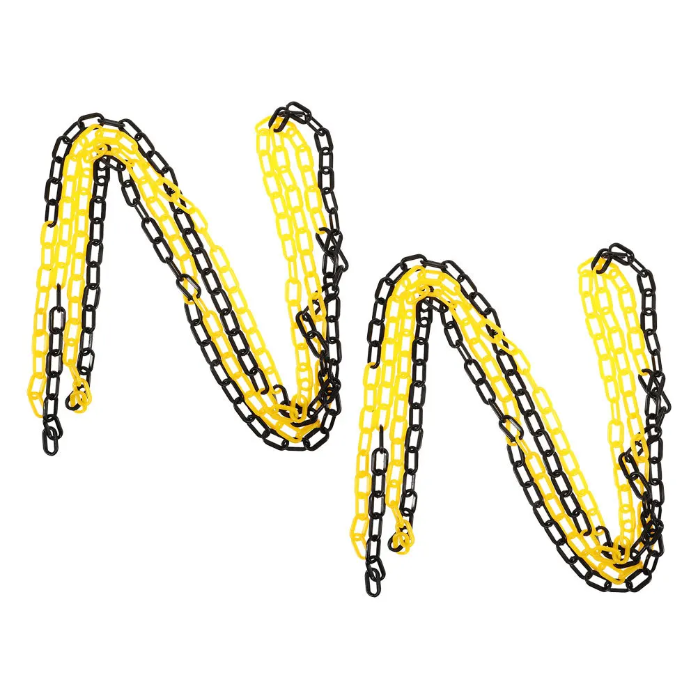 

2Pcs Protective Chain Plastic Safety Barrier with Adjustable Length for Crowd Control and Traffic Management - 5 Meter