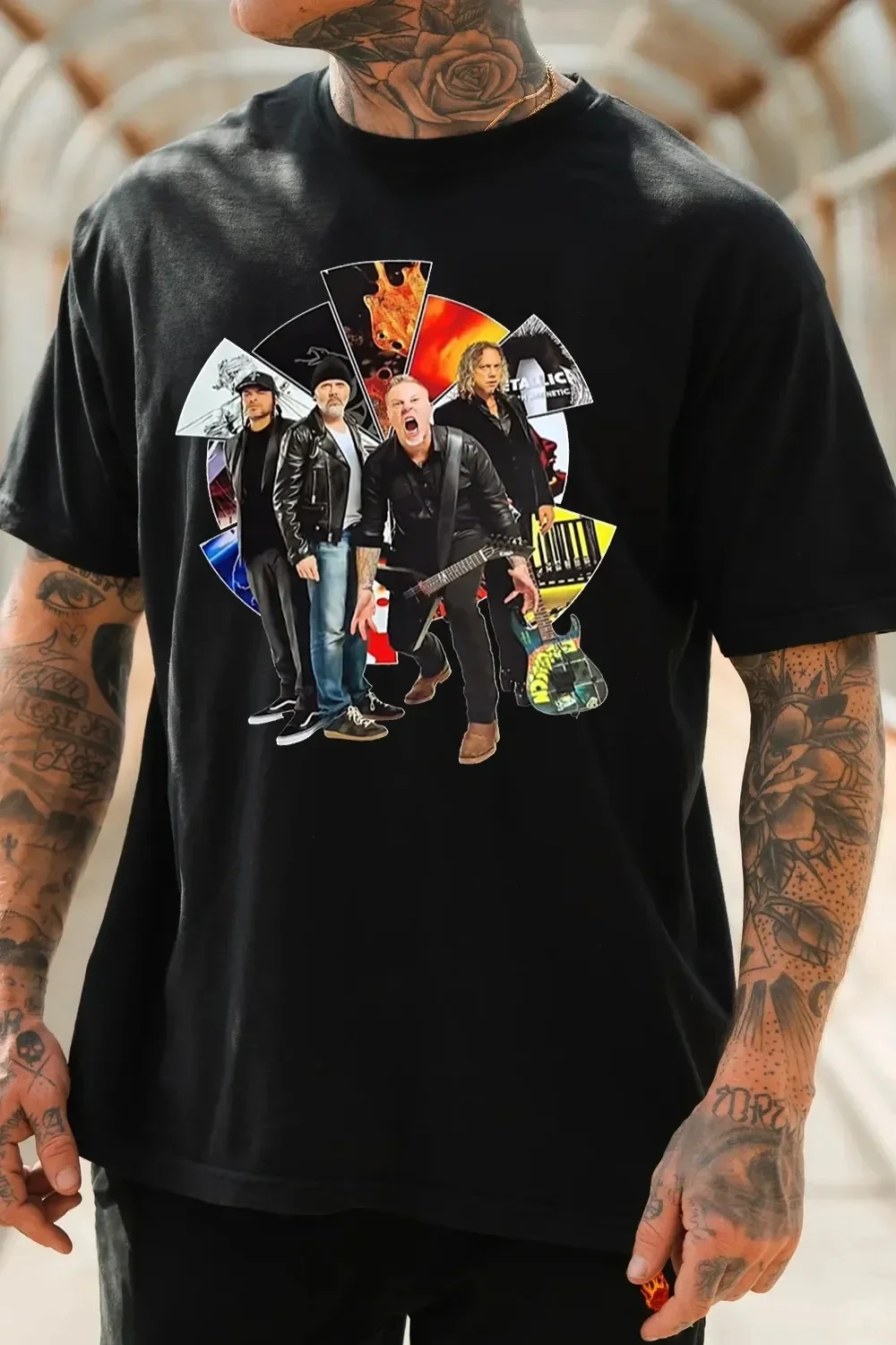 Gruppenfoto Portrait Metallica Rock Band T-Shirt 100 % Baumwolle Grafik-T-Shirt Herren Damen Sommer Streetwear Top – Detail 7