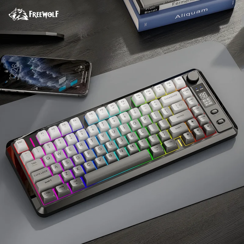

M75 Bluetooth Keyboard, Wireless Dual-mode, PBT Gradient Ball Cap, With Display Screen, Gaming Keyboard