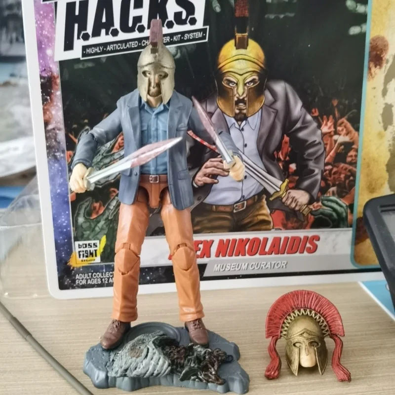 BFS-BFS Boss Fight Studio 1/18, Bóxer femenino rosa, Zombie, Survivor de policía, Profesor romano, Alex, conjunto completo de 3,75 pulgadas, figura de acción de juguete