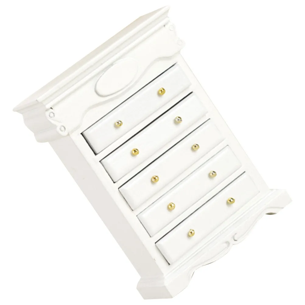 

Mini House Drawer Cabinet Wooden Miniature Furniture Smooth Surface Simple Vivid Look Great for Miniature Landscaping DIY Decor
