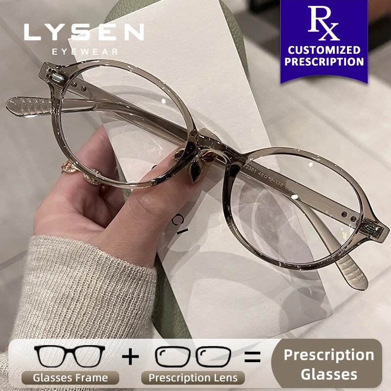 

LYSEN Fashion Oval Women's Photochromic Glasses Lady Anti Blue Light Myopia Prescription Glasses Anti-Reflective Reading Glasses