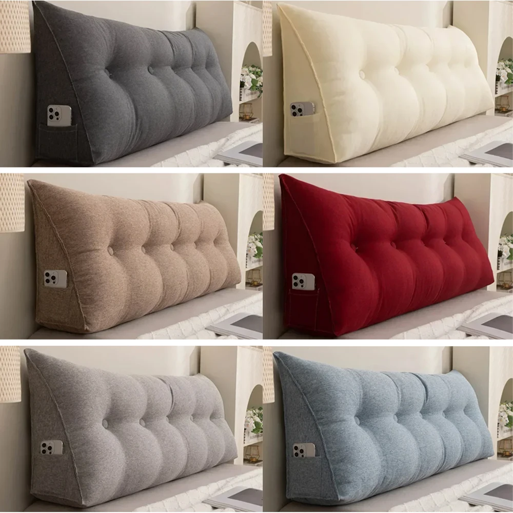 

Soft Headrest Cushion Back Rest Bed Cushion Removable Sofa Triangle Pillows Bedside Lumbar Chair Tatami Pillow 등받이 쿠션 침대헤드 쿠션