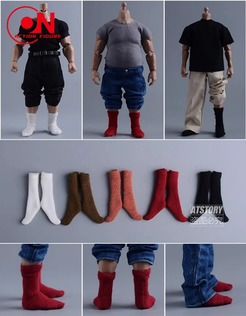 ATStory 1/12 1/9 Bilancia Addensare Calzini di Colore Solido Modello Vestiti Accessori Misura 6 pollici Maschio ADAM Romankey USM003 Action Figure