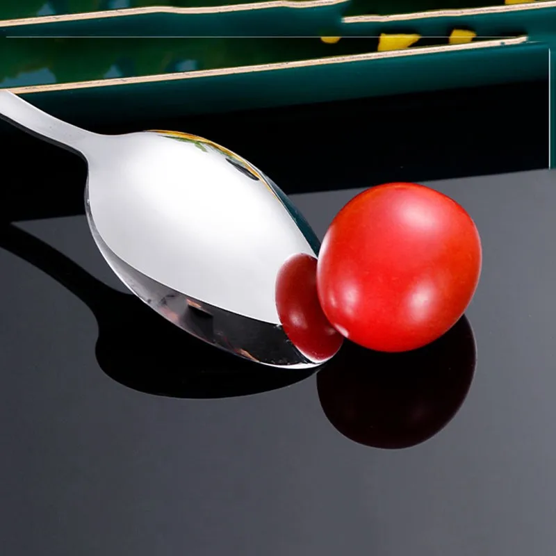 13cm Stainless Steel Pointed Spoon Kitchen Utensils Set Hotel Coffee Spoon Family Dining Pointed Spoon Stirring Spoon C2