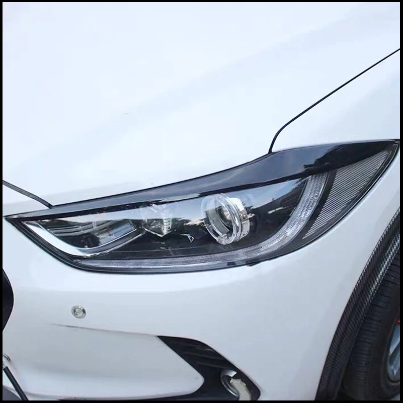 Car styling For Hyundai Elantra 2016-2018 Headlight Eyelid Eyebrow Decorate Cover Sticker Trim Strip Auto Parts Accessories