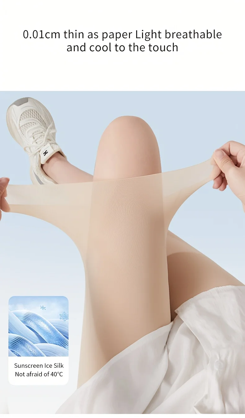 Ultradünne Sommer-Sicherheitsshorts für Damen, Übergröße, hohe Taille, elastisch, unter dem Rock, Eisseide, nahtlose Boxershorts, Unterwäsche – Detail 2