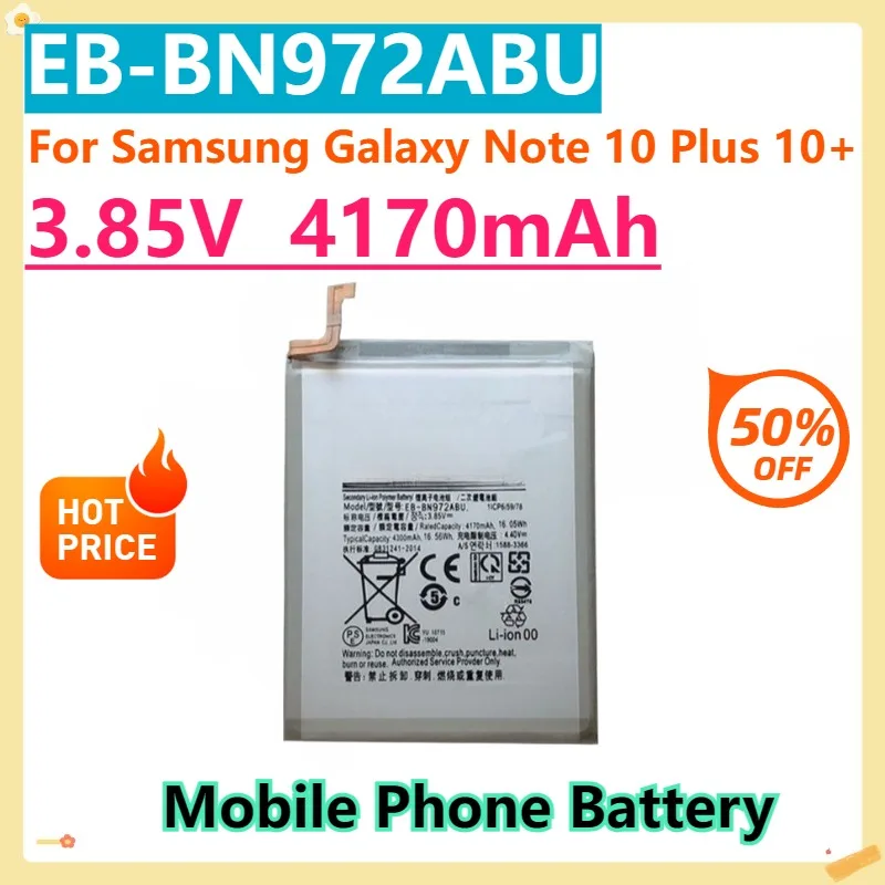 

For Samsung Galaxy Note 10 Plus 10+ SM-N975F SM-N975DS Batteria EB-BN972ABU 3.85V 4170mAh Mobile Phone Battery