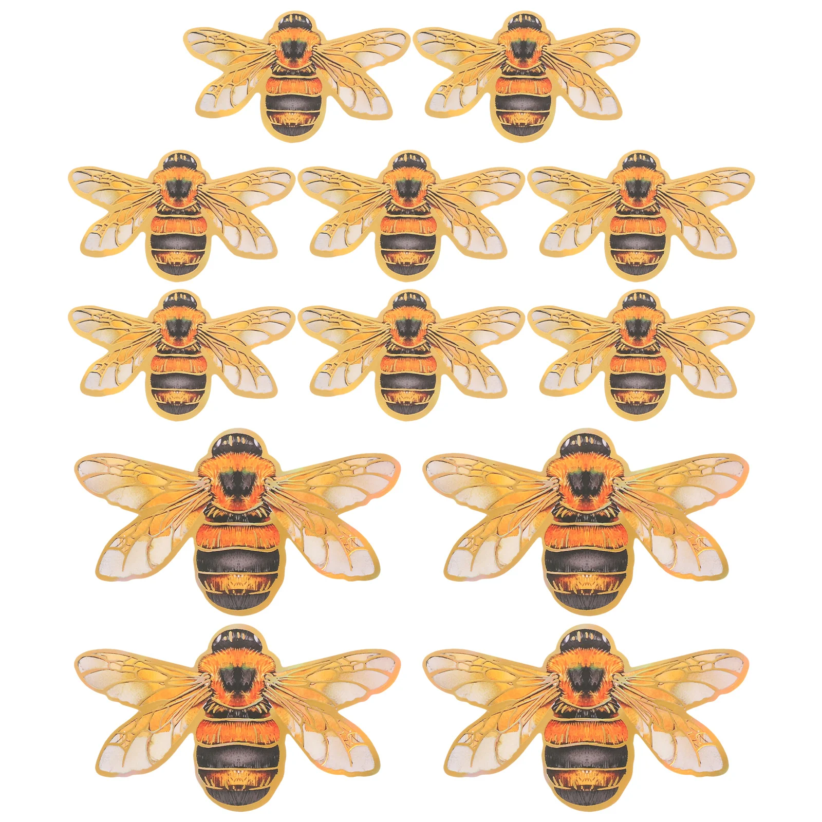 

12PCS Bee Wall Sticker 3D Insect Decor Realistic Patterns Living Room Background Decal PVC Cartoon Animal Removable Vibrant
