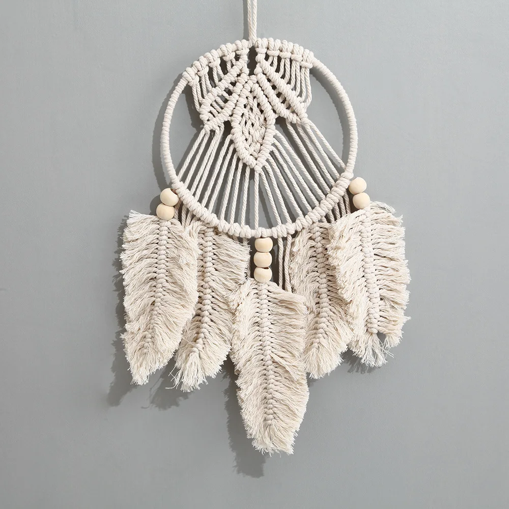 Home decoration wall art gifts handmade cotton woven fringed decorative pendants wall hanging dream catcher
