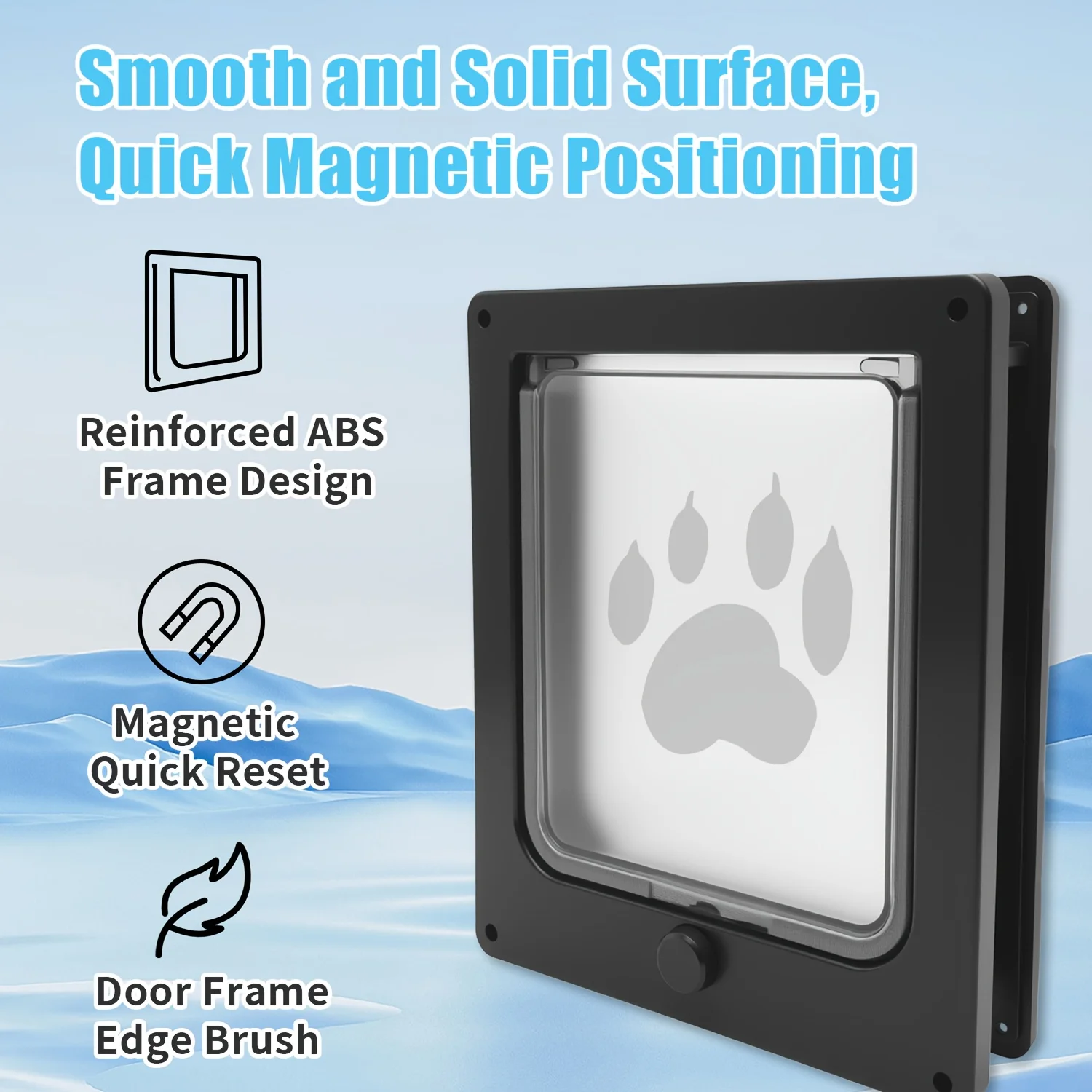 Puerta para Gatos con una Abertura, Ajustable en Tres Configuraciones, Disponible en Dos Colores (Negro y Blanco) Hecho de ABS de alta calidad