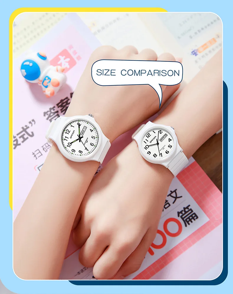 SANDA 9072 Personalized Casual Simple Waterproof Night Light Date Silicone Strap Youth Quartz Watch Men's and Women's Gifts