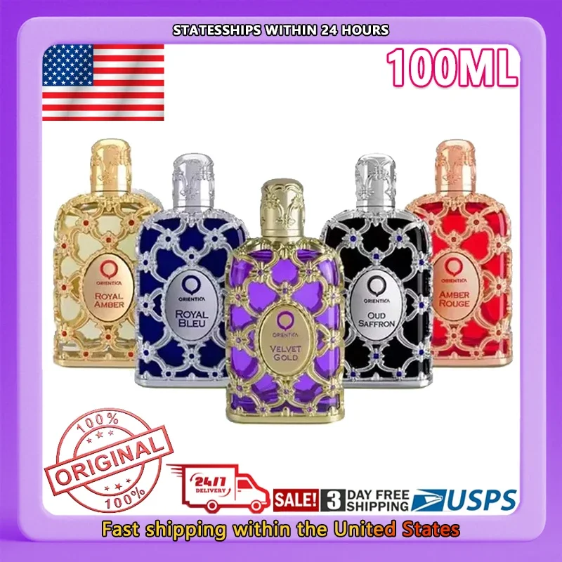 100ml Royal Amber Rouge Oud Saffron Men Women Perfume Spray Unisex Neutral Glass Bottle Rose Cologne Orientica LongLasting Smell