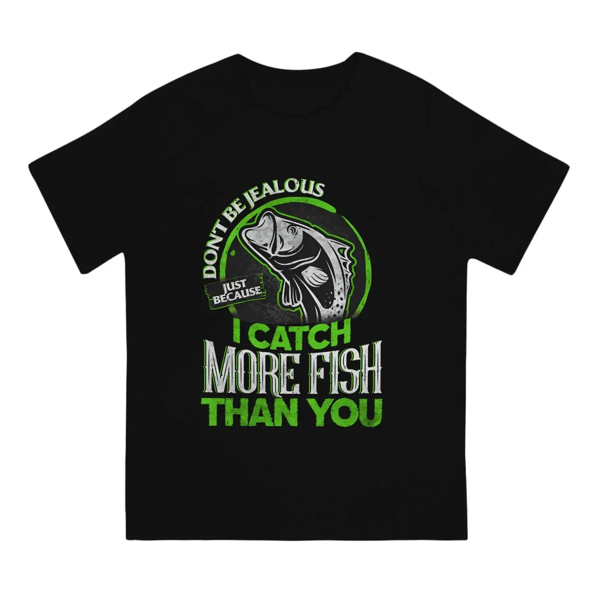 I Catch More Fish Than You Do Men's T Shirt Fishing Enthusiasts Casual Tees Short Sleeve Round Collar T-Shirts Cotton Unique