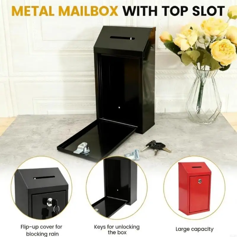 Large Capacity Wall Mounted Mail Box Metal Donation Box with Practical Lock HX6C