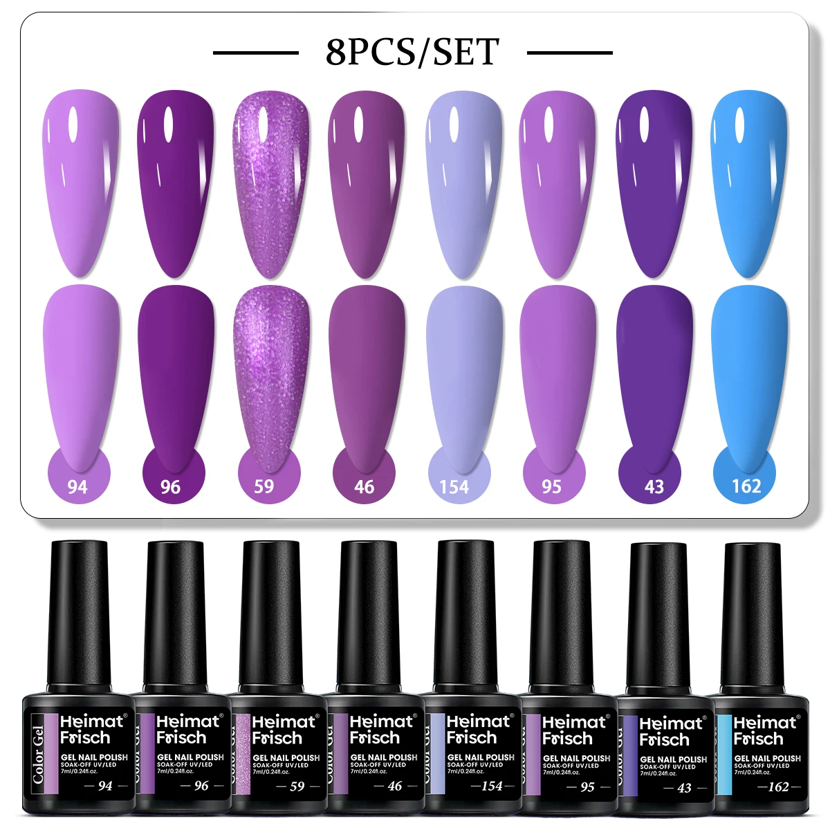 

8 piece gel nail polish set, long-lasting color,suitable for autumn and winter,suitable for everyday DIY and home use.