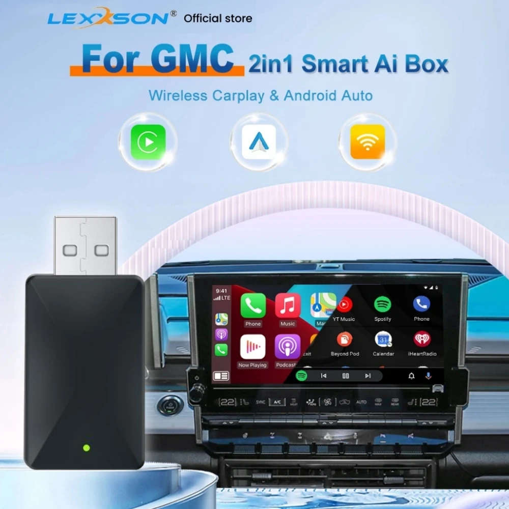 Wireless Adapter CarPlay Android Auto 2in1 Smart Dongle 5G Wif For GMC Canyon Sierra Sierra HD Yukon Acadia Terrain Yukon XL