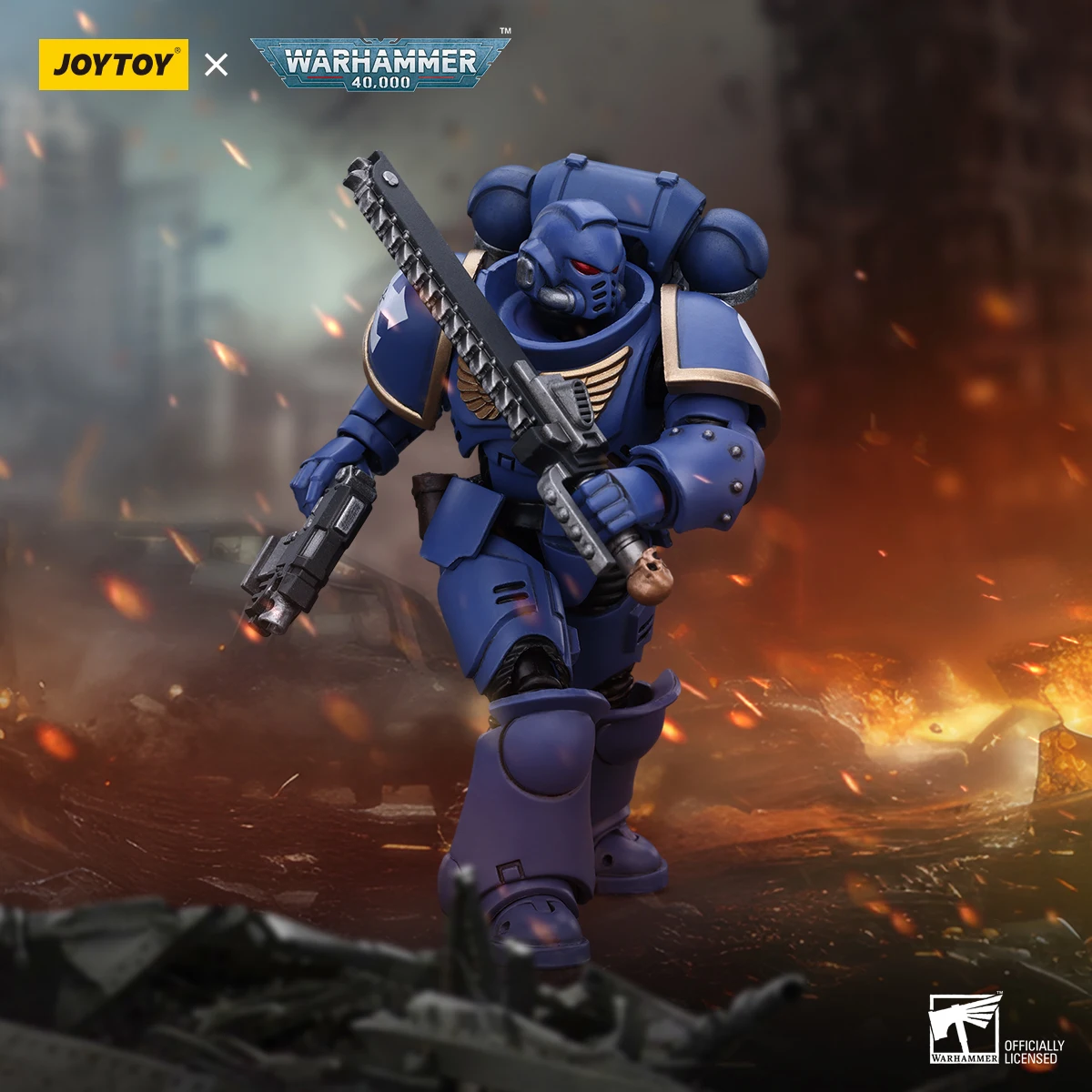 JOYTOY Warhammer 40K figura de acción Ultramarines Outriders hermano Catonus estatuilla hermano Valtus figura móvil conjunta modelo de juguete