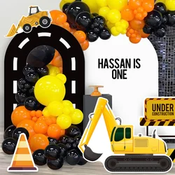 12/18/36inch Construction Mosaic Board Shape Engineering Vehicles Cutout Backdrops for Birthday Boy Baby Shower Party Decorat