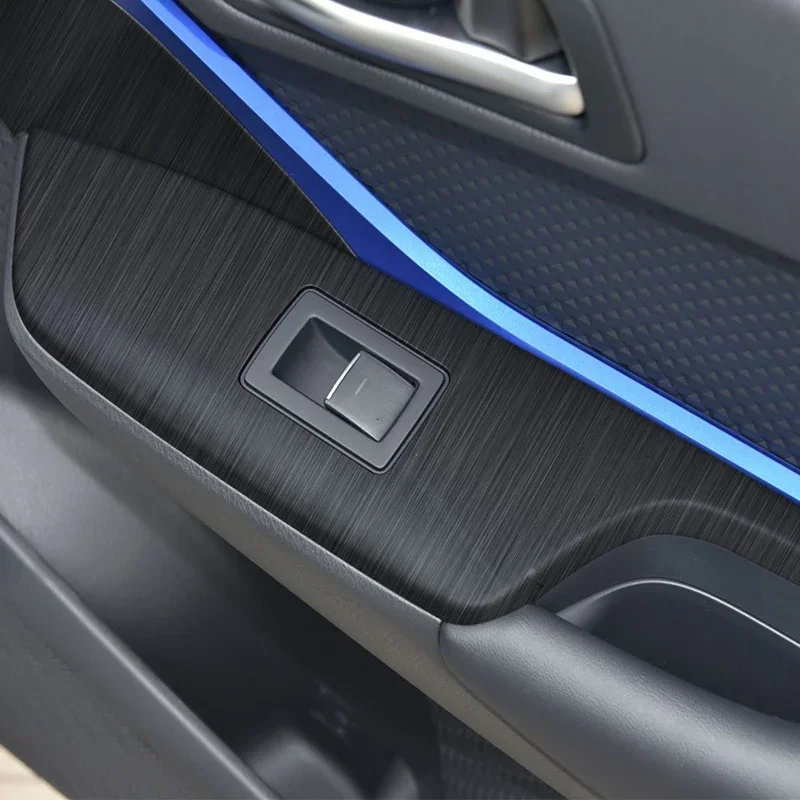 Car Carbon Interior Sticker Auto Lifting Window Panel Decal Gear Inner Door Protective Film For TOYOTA CHR AX10 2017-2023 LHD