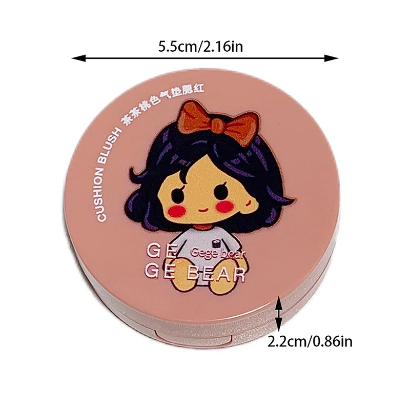 Girls Air Cushion Blush Cream Strawberry Face Blusher Natural Matte Cheek Tint Rouge Contour Mousse Blush With Sponge Puff