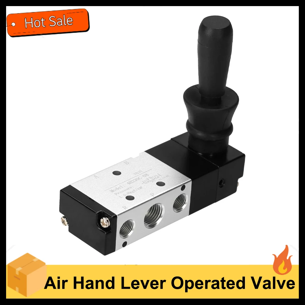 Pneumatic 1/4'' PT 5 Way 3 Position Air Hand Lever Operated Valve Pneumatic Valve Manual Air Control Valves