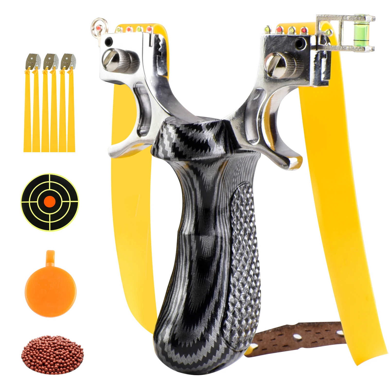 

Strong Aiming Slingshot, High-quality Metal Anti Slip Handle Sling Shot, Outdoor Hunting Shooting Slingshot, Practice Package