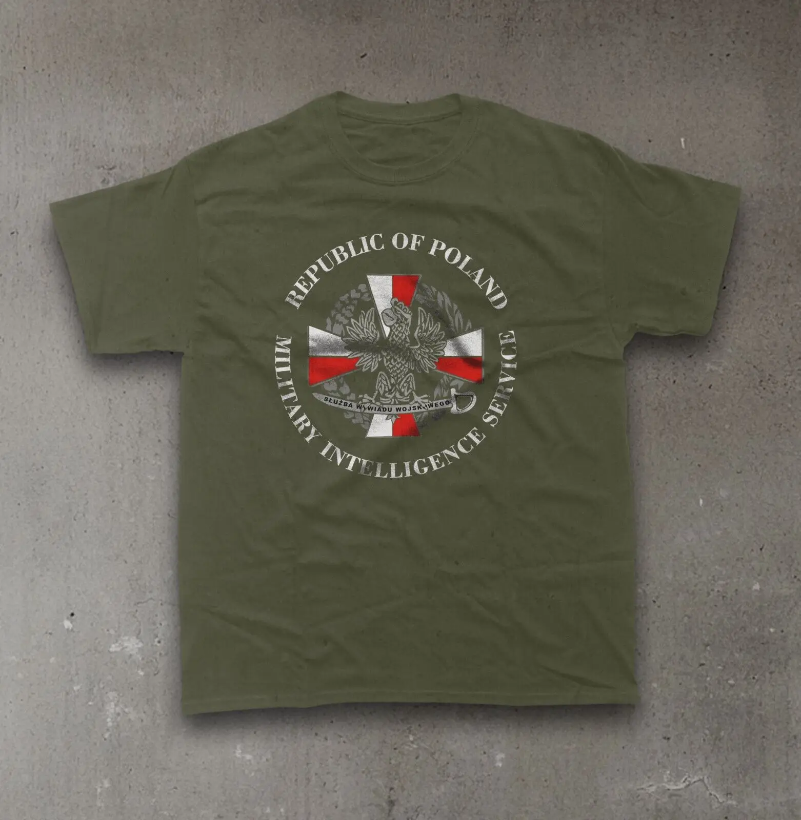 Poland Military Intelligence Services Polish Eagle Logo T-shirt Short Sleeve Casual 100% Cotton Shirt