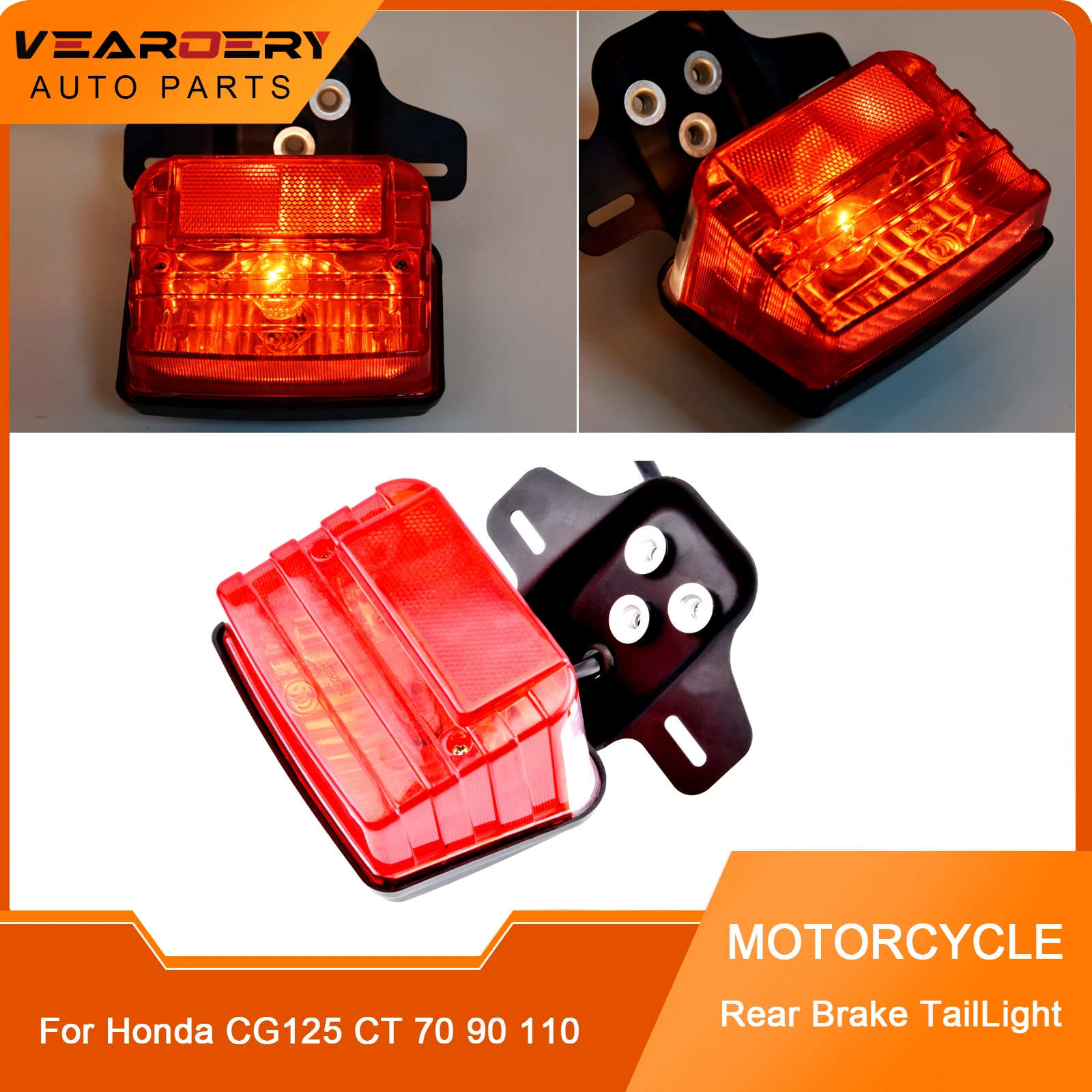 Smart Motorcycle Rear Light Start/Stop Brake Sensing Waterproof Motorcycle Taillight For CG125 CT 70 CT 90 Motorcycle