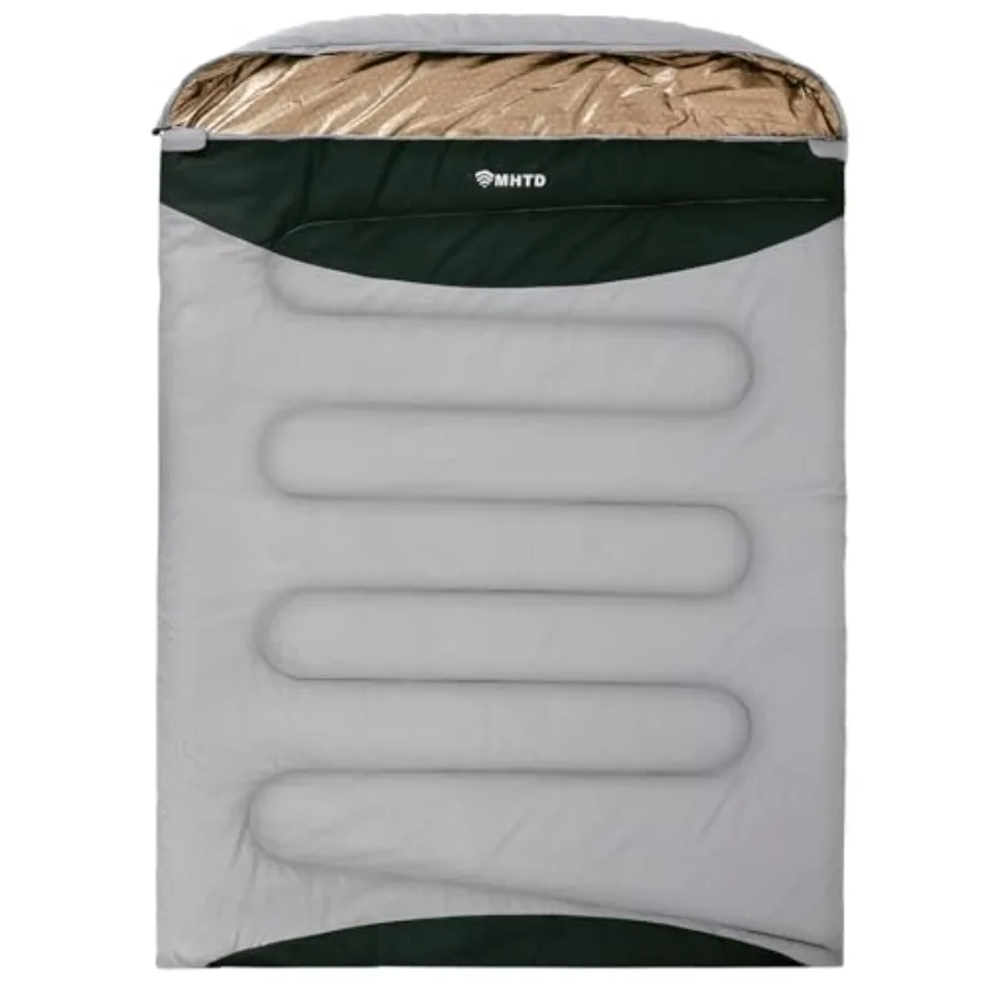 

Double Sleeping Bag for Adults All Season 0 Degrees Heavy Duty Two Person Sleeping Bag for Camping Cotton Canvas YKK Zipper Por