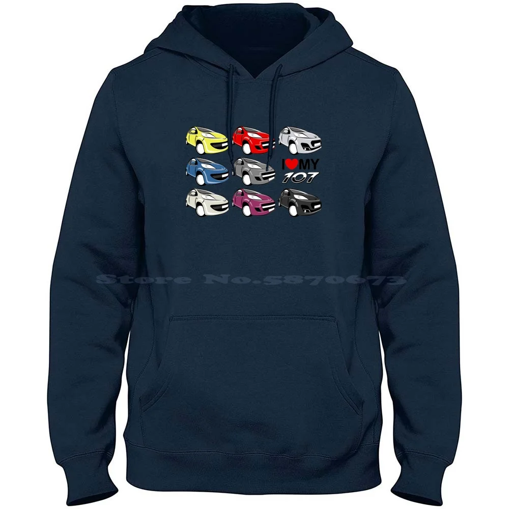 107 100% Cotton Hoodie 107 Citybug City Bug City Car C1 Aygo French Cartoon Caricature Car2oonz