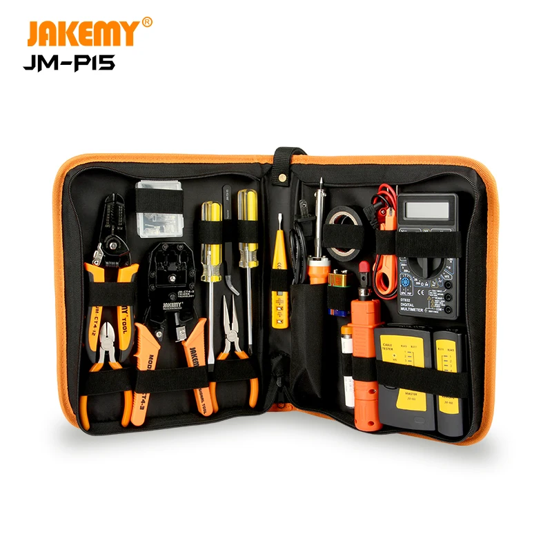 

JAKEMY JM-P15 Wholesale Electricians Network Screwdriver DIY Repair Tool Set Electrical Tool Kit Soldering Iron Kit