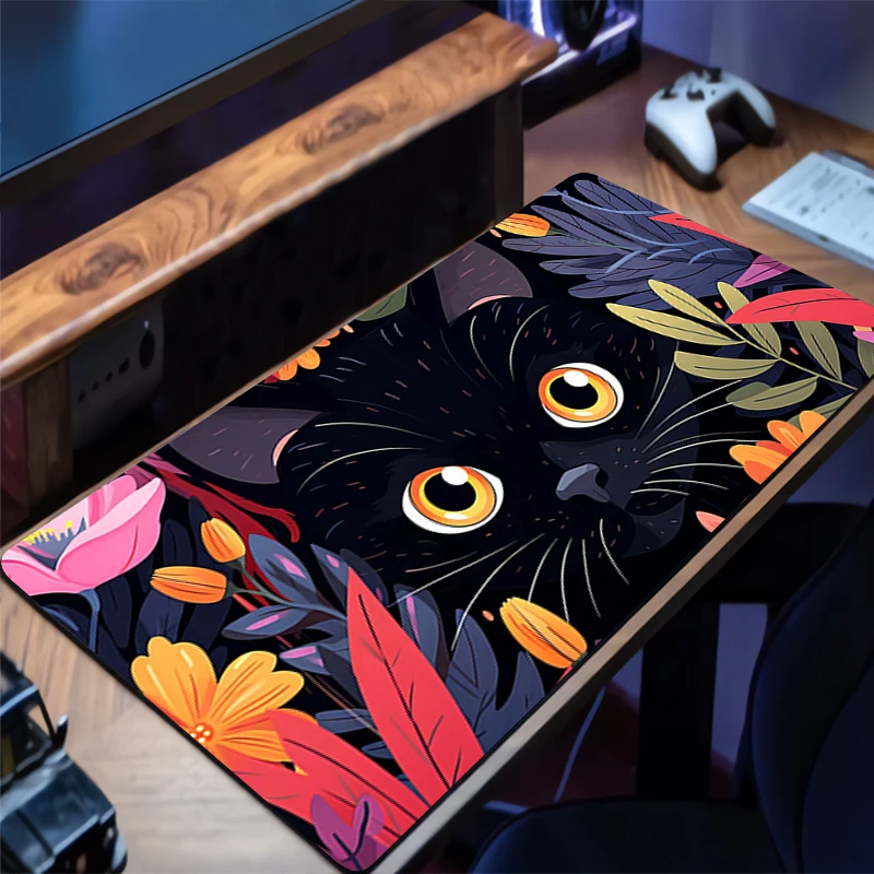

Mousepad Rubber Mouse Pad Flower Cat Gaming Accessories PC Gamer Cabinet Carpets Office Computer Cute Desk Mat Keyboard Pads