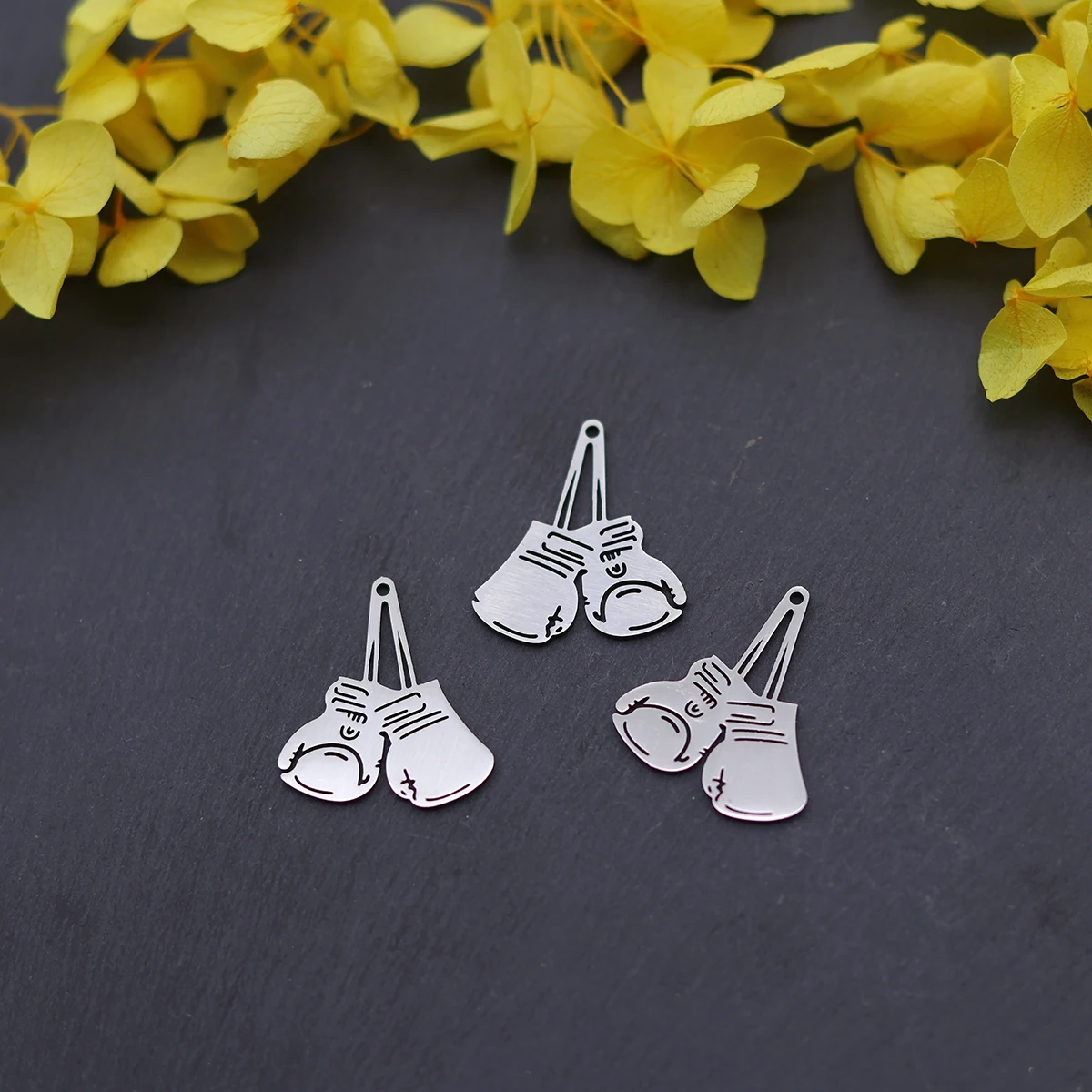 3pcs Stainless Steel Boxing Gloves Charms For Jewelry Making Sporting Goods Pendants Diy Necklace Earrings Keychain Charm