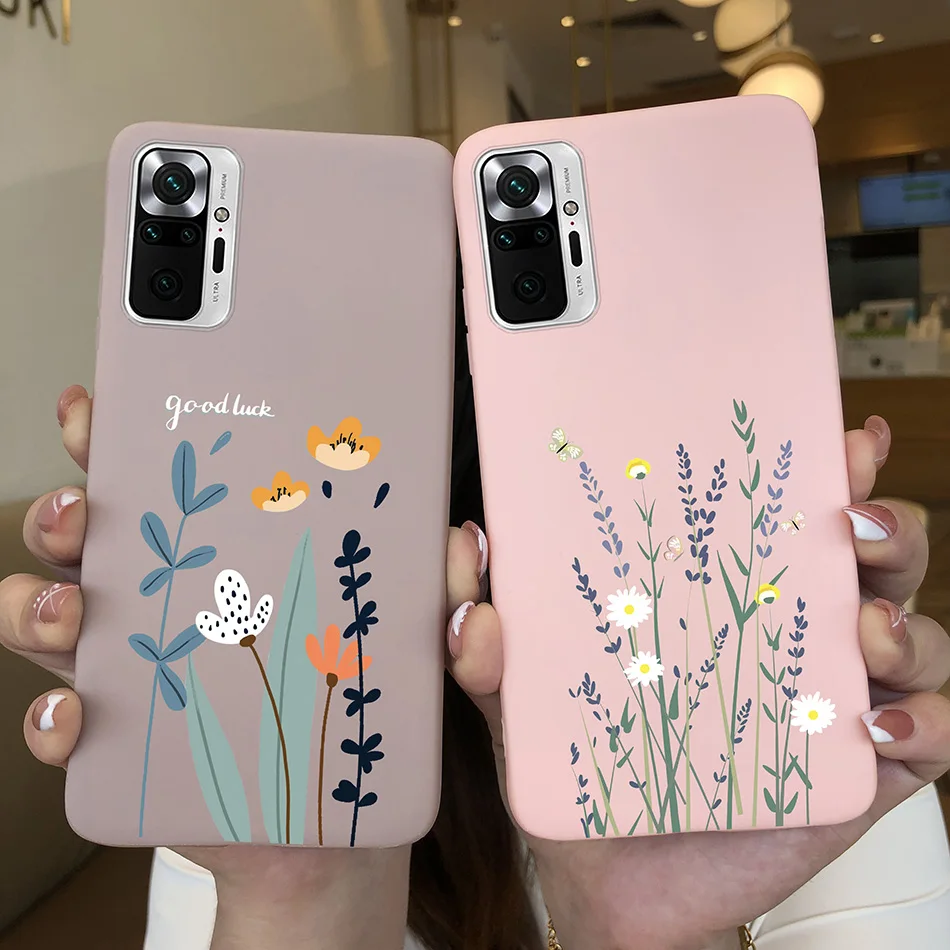 For Xiaomi Redmi Note 10 pro max phone Case Daisy Heart Avocado Soft Silicone Cover Phone Case on Redmi Note 10 Pro Max Funda