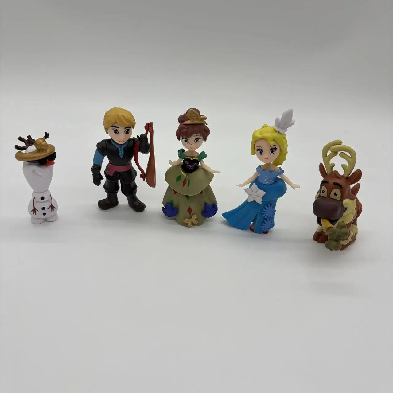5pcs/set Frozen Cute Assembly Elsa Anna Olaf Sven Kristoff Action Figure Toys Cake Decoration