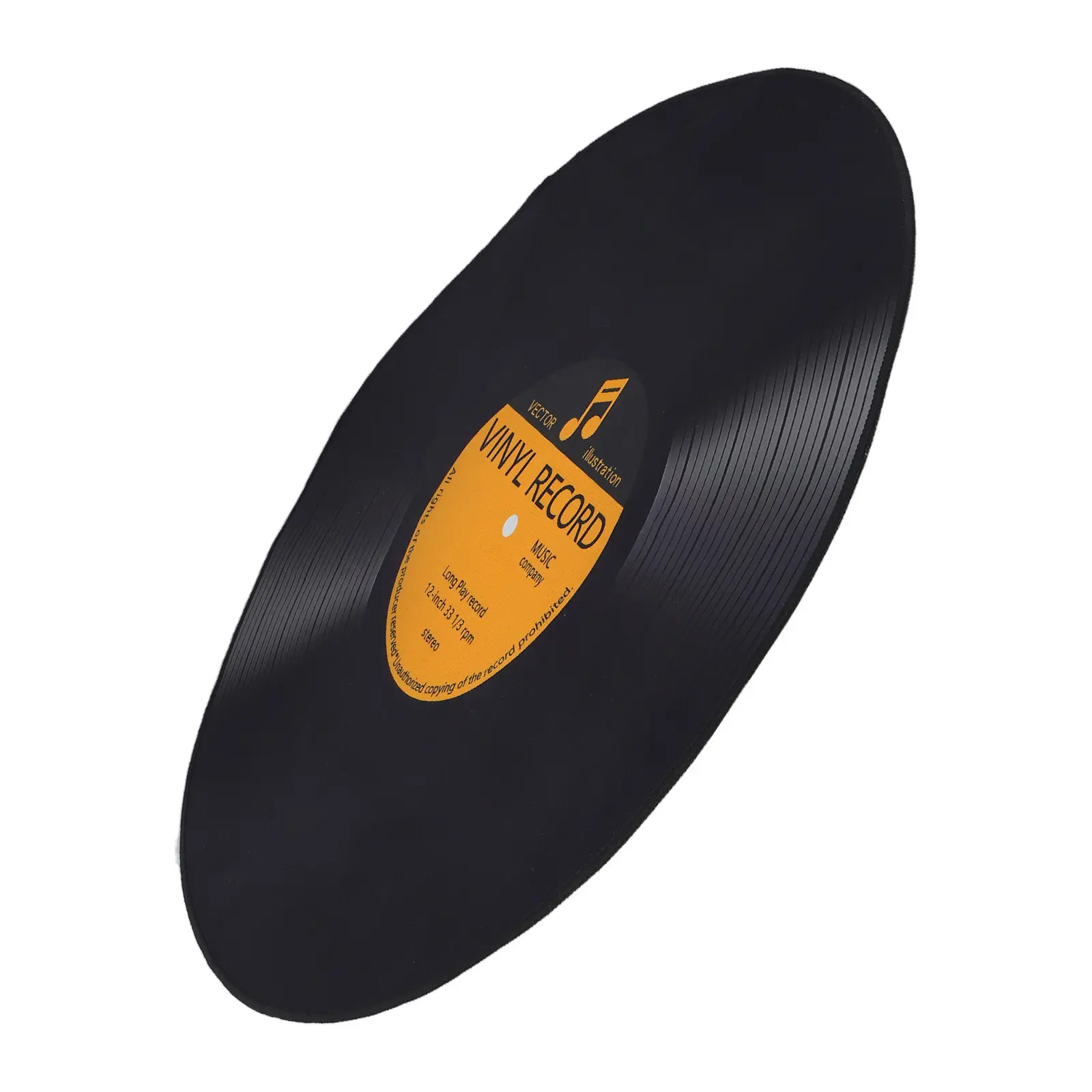 80Cm Retro Vinyl Record Rug Non-Slip Vintage Music Carpet Round Record Player Mat for Bedroom Living Room Music Round Rug
