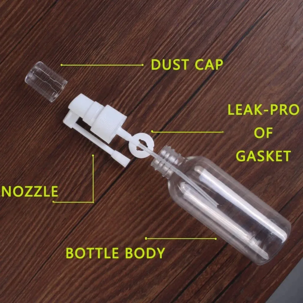 

5PCS New PET Nose Water Sprayer Roatation Transparent Oral Medicine Spray Bottle Rotatable Empty Bottle