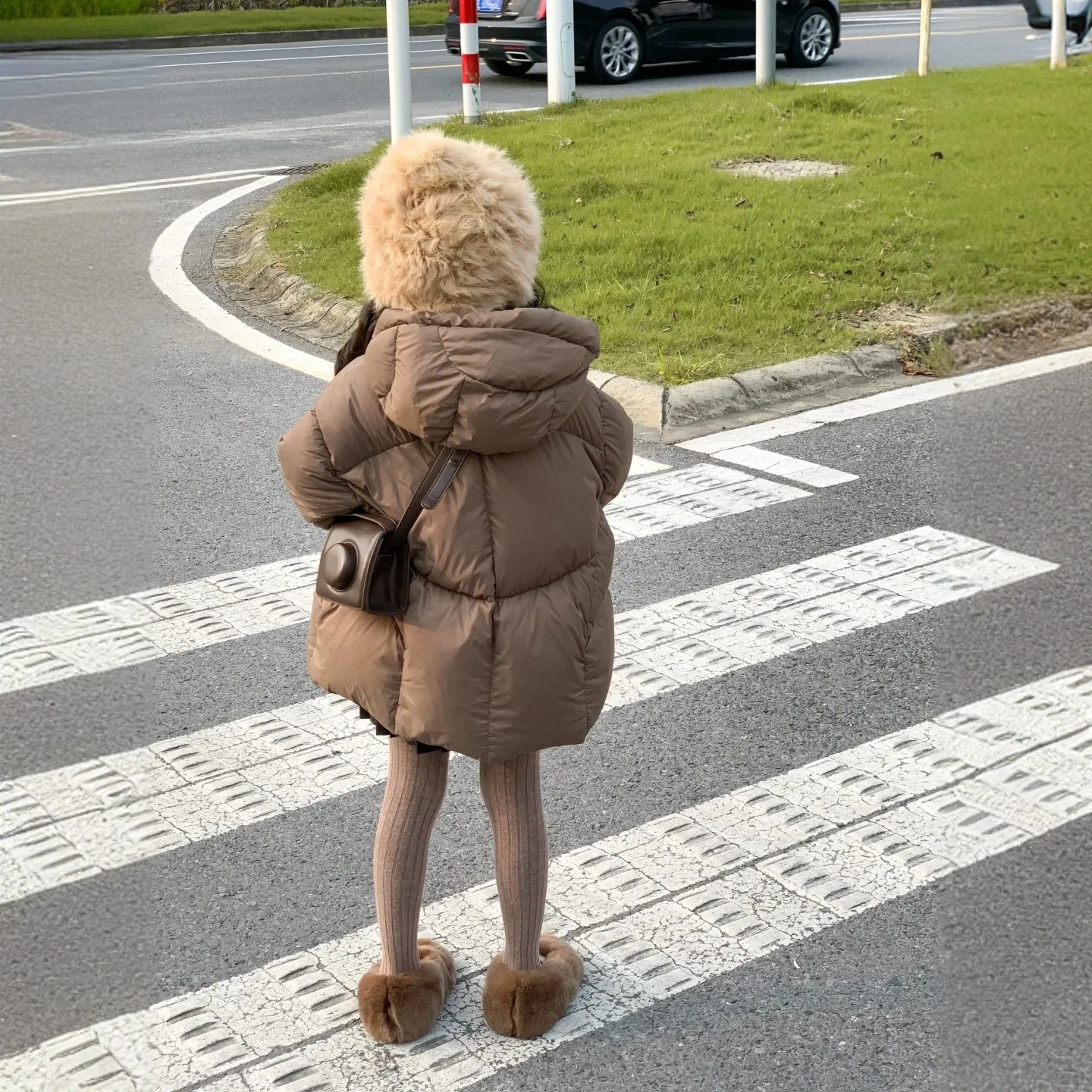 موضة شتاء 2022 للفتيات سترات سميكة ودافئة بغطاء للرأس للأطفال ملابس خارجية #3