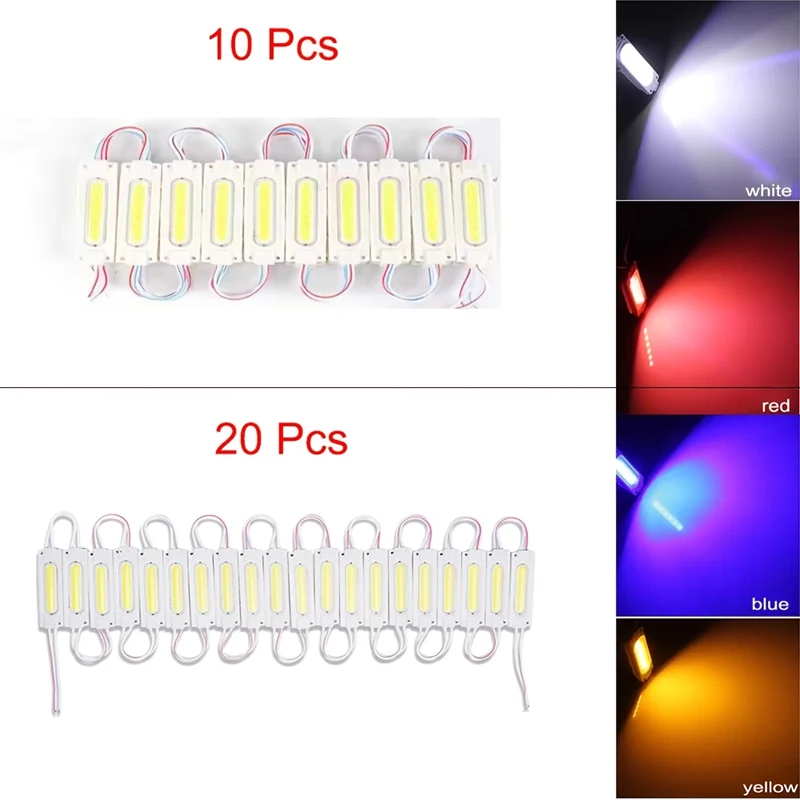 12V COB LED Modules Advertising Luminous Characters Backlight Modules IP65 Waterproof White Red Blue Green Yellow Pink 10 Pieces