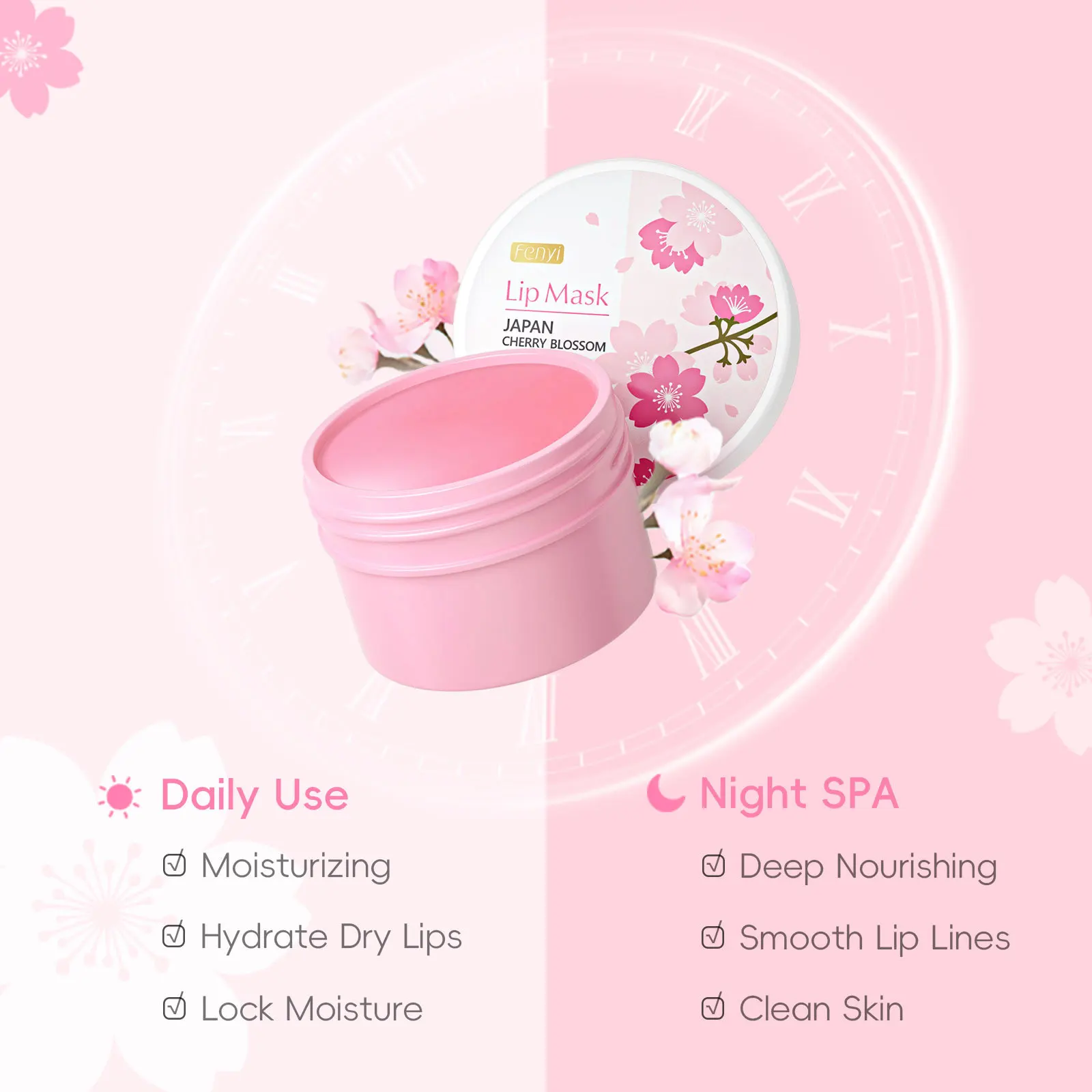 

Fenyi Lip Care Mask 15g, Moisturizing Hydrating Lip Balm for Dry Chapped Lips, Repair Lip Lines Smoothing Non-irritating