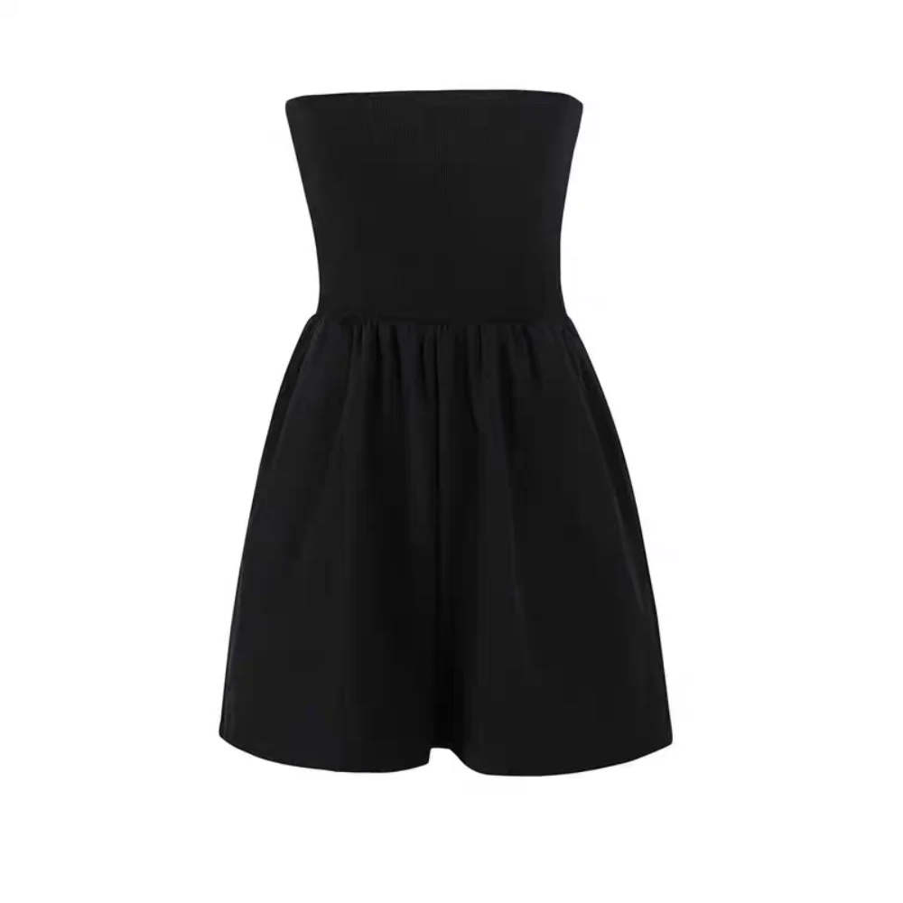 

Sleeveless Strapless Jumpsuit Shorts Wide Leg Retro Chest Hugging Pants Skirt Baggy Ins Style High Waisted Clothing Girls