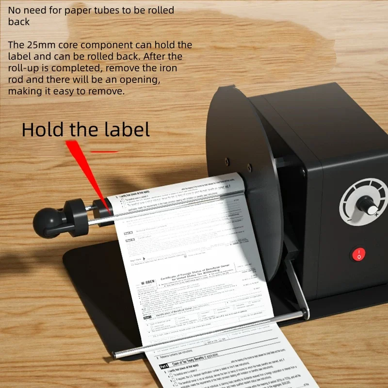 Fully Automatic Label Rewinder, Self-Adhesive Label Applicator, Adjustable Speed, Care Labels, Barcodes
