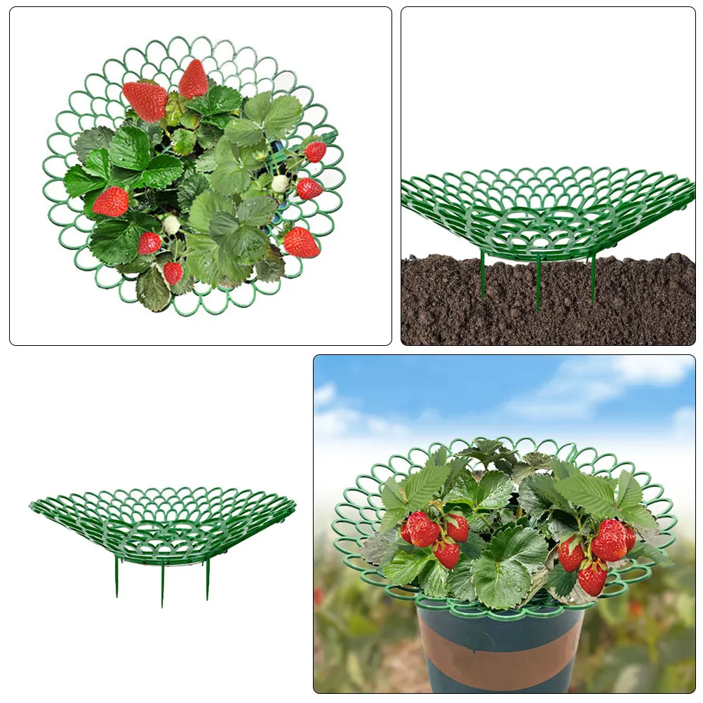 

5 Pcs Plants Planter Stand Strawberry Fruit Supports Flower Pot Cages for Lattice Melon Garden Trellis Green