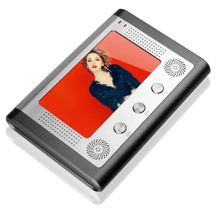 Unidade externa de ângulo ajustável Campainha eletrônica de vídeo com fio de 7 polegadas com visão noturna infravermelha, campainha de intercomunicação de vídeo doméstico