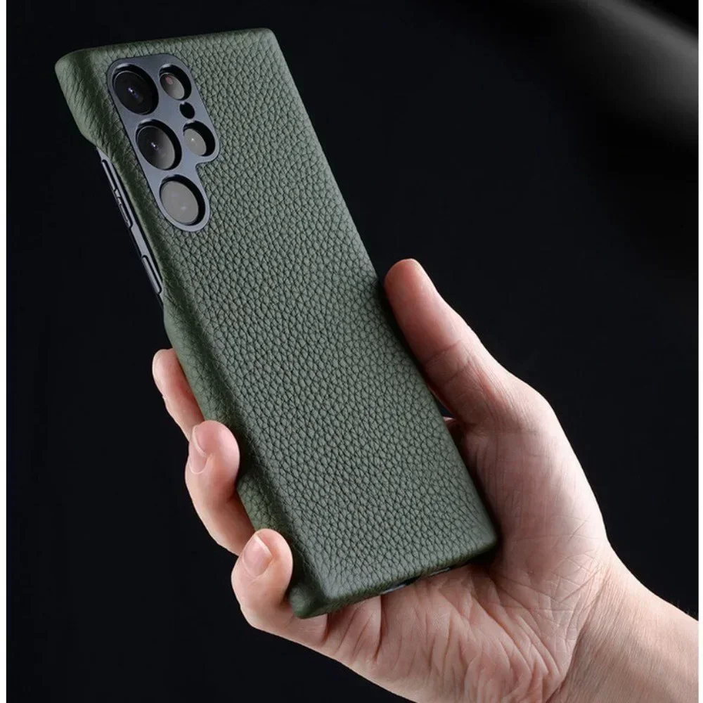 

Melkco Litchi Texture Real Cowhide Leather Case for Samsung Galaxy S23 Ultra S22 Plus Full Protection Shockproof Bumper Cover
